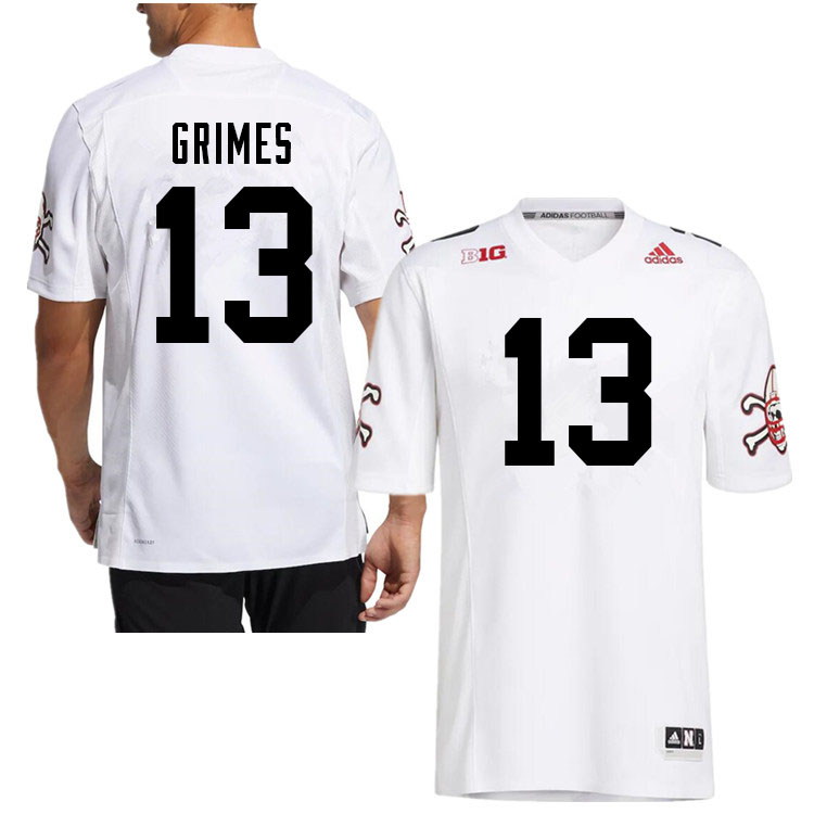 Men #13 Kamonte Grimes Nebraska Cornhuskers College Football Jerseys Sale-White Strategy